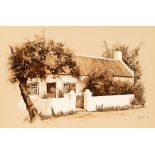Ted Hoefsloot (1930-2013)/Cape Town House/with surrounding foliage/signed and dated in pencil lower