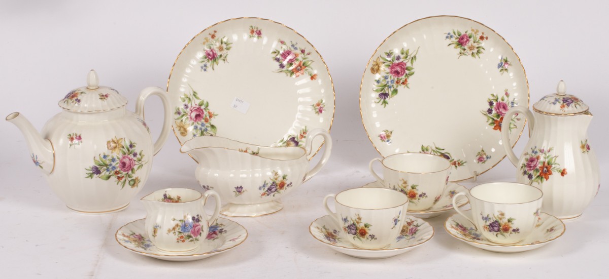 A Royal Worcester 'Roanoke' pattern part dinner and tea service,