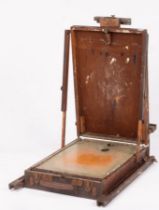 A 19th Century Lechertier adjustable travelling easel, marked BREV SGDC,