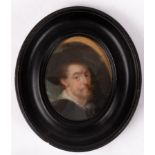 After Peter Paul Rubens/Portrait Miniature after the Artist's Self-Portrait/shoulder length,