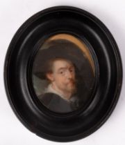 After Peter Paul Rubens/Portrait Miniature after the Artist's Self-Portrait/shoulder length,