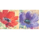 Nel Whatmore (born 1962)/A Pair of Decorative Floral Compositions/signed/lithographs in colours,