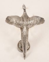 A chromium car mascot, attributed to Louise Lejeune, in the form of a pheasant in flight, 18.