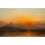 English School, 19th Century/Sunrise over St Michael's Mount/oil on canvas,