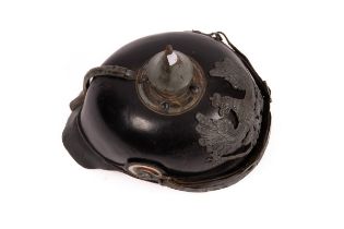 An Imperial German Pickelhaube leather helmet,