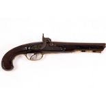 A mid 19th Century double-barrel percussion cap pistol by Knubley, London,