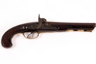 A mid 19th Century double-barrel percussion cap pistol by Knubley, London,