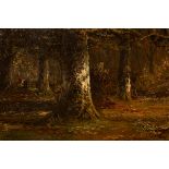 Joseph Thors (1835-1920)/Woodland Scene/with faggot gatherer/signed/oil on canvas,