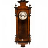 A Vienna eight-day wall clock, L Songnez Grivegnèe, in a walnut case with ebonised moulding,