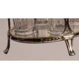 A George III silver and cut glass cruet stand, Robert, David & Samuel Hennell, London 1802,