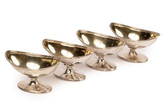 A set of four George III silver and silver gilt salts, Henry Chawner & John Eames, London 1796,