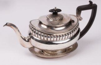 A George III silver teapot and stand, Robert & Samuel Hennell, London 1808,