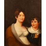 Regency School/Portrait of a Mother and Son/oil on canvas,