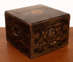 An 18th Century black and gold lacquer teapoy,