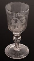 Two English wine glasses, circa 1760,