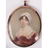 English School, circa 1800/Portrait Miniature of a Lady/half-length,