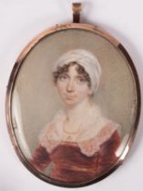 English School, circa 1800/Portrait Miniature of a Lady/half-length,