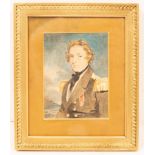 English School, 19th Century /Portrait miniature of an Officer/half-length/watercolour on paper,