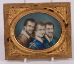 Italian School, 18th Century/Portrait Miniature of the Carracci Brothers/watercolour on ivory,