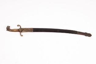 A late 19th Century Austrian sword, the hilt with lion surmount,