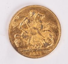 A George V 1911 half-sovereign,