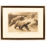 Herbert Thomas Dicksee (1862-1942)/In the Silent North/Polar bears in a landscape/signed in pencil