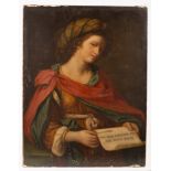 After Guercino (1591-1666)/The Samian Sibyl/unsigned/oil on canvas,