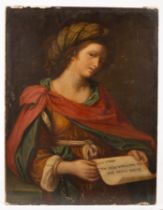 After Guercino (1591-1666)/The Samian Sibyl/unsigned/oil on canvas,