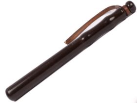 A rosewood police truncheon, early 20th Century, marked SCC, with leather handle, approximately 38.