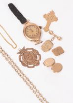 An early 20th Century 9ct gold medallion pendant, inscribed to reverse '1909 220Yds P O'Shannessy',