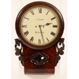 A mahogany striking drop dial, the 13 inch dial signed J Allis, Bristol,