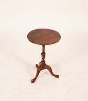 A miniature mahogany occasional table/kettle stand, George III, with hinged tilt top,