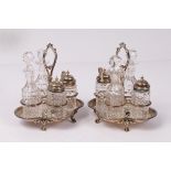 A pair of silver plated cruet stands, Elkington & Co.