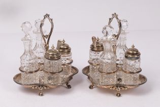 A pair of silver plated cruet stands, Elkington & Co.