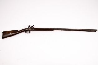 A German double-barrel flintlock muzzle loading shotgun, J Wegner in Berlin, with ramrod,