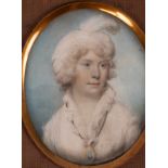 English School, 18th Century/Portrait Miniature of a Lady/bust-length,