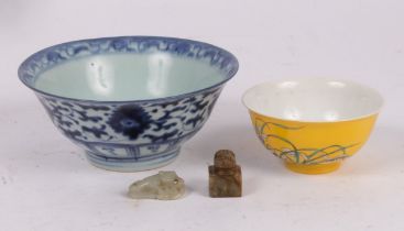 A Chinese soapstone seal,