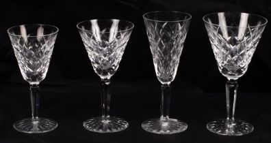 A suite of Waterford cut crystal drinking glasses, four sizes,