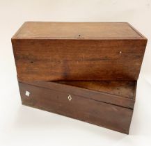 A mahogany box with hinged cover, 47cm wide,