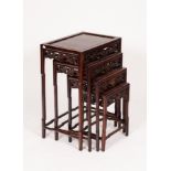 A nest of four Chinese hardwood tables,