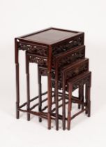 A nest of four Chinese hardwood tables,