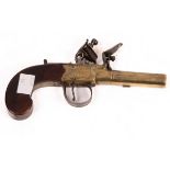 A Queen Anne flintlock pistol, by H Nock, with turn off barrel,