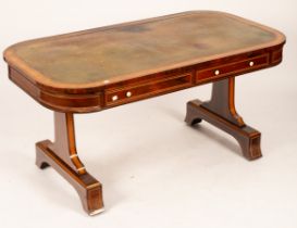 A partners' late Regency mahogany desk by William Bertrame and Son,