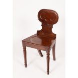 A mahogany hall chair,