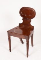 A mahogany hall chair,