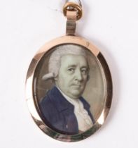 Manner of Charles Robertson (1759-1821)/Portrait Miniature of a Gentleman/wearing a wig and blue