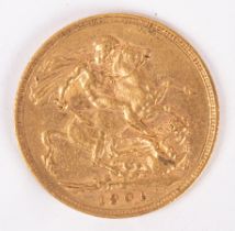 A Victorian 1901 full sovereign,