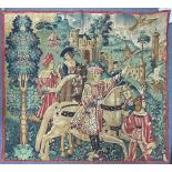 A French woven tapestry, in the early 16th Century style, 'Chasse aL'Arbalete et au Faucon',