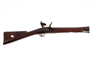 A flintlock blunderbuss, the side plate with Royal cypher, with ramrod,