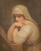 After George Romney/Portrait of Emma Hamilton as 'Contemplation'/pastels,